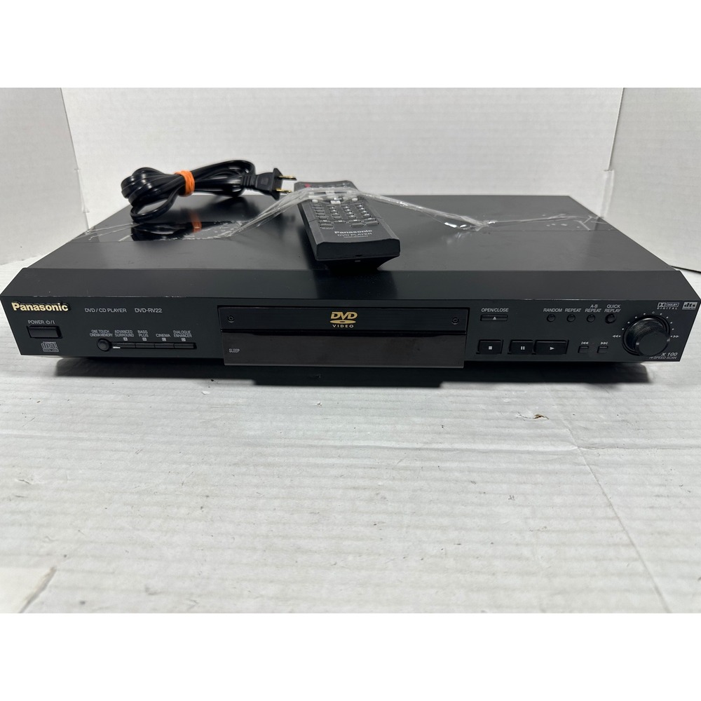 Panasonic DVD-RV22 DVD CD Player Black with Remote N2QAJB000043 Vintage 2002